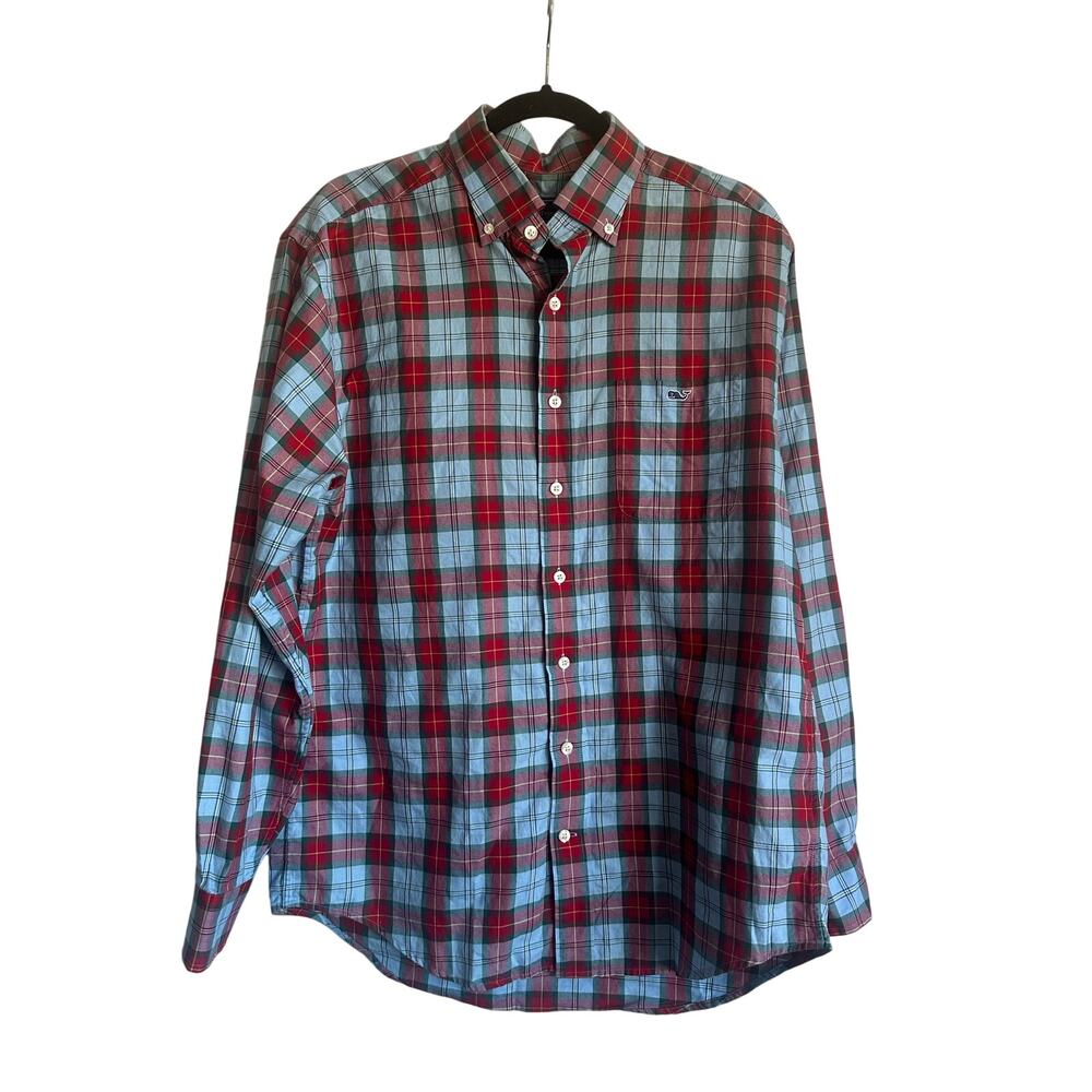 Vineyard Vines Tucker Plaid Cotton Classic Fit Shirt M